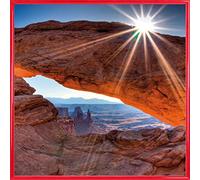 1art1 Cañones Póster Impresión Artística con Marco (Plástico) - High Noon At Mesa Arch, Canyonlands National Park, USA (40 x 40cm)
