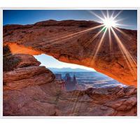 1art1 Cañones Póster Impresión Artística con Marco (Plástico) - High Noon At Mesa Arch, Canyonlands National Park, USA (50 x 40cm)