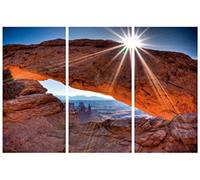 1art1 Cañones Póster Impresión En Lienzo High Noon At Mesa Arch, Canyonlands National Park, USA Cuadro En Bastidor De Camilla De Madera | Mural XXL | Imagen 180x120 cm