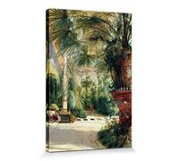 1art1 Carl Blechen Póster Impresión En Lienzo La Casa De Palma En La Isla del Pavo Real Cerca De Potsdam, 1832 Cuadro En Bastidor De Camilla De Madera | Mural XXL | Imagen 30x20 cm