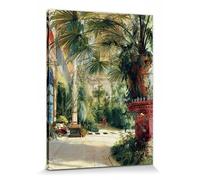 1art1 Carl Blechen Póster Impresión En Lienzo La Casa De Palma En La Isla del Pavo Real Cerca De Potsdam, 1832 Cuadro En Bastidor De Camilla De Madera | Mural XXL | Imagen 80x60 cm