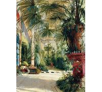 1art1 Carl Blechen Póster La Casa De Palma En La Isla del Pavo Real Cerca De Potsdam, 1832 Póster Impresión Artística 80x60 cm