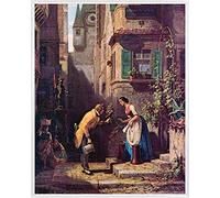 1art1 Carl Spitzweg Póster Impresión Artística con Marco (Plástico) - The Eternal Bridegroom, 1860 (50 x 40cm)