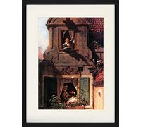 1art1 Carl Spitzweg Póster The Intercepted Love Letter Cuadro Enmarcado con Fine Passepartout | Cuadros De Pared | En Un Marco De Imagen 80x60 cm
