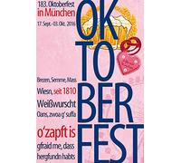 1art1 Cerveza Póster Oktoberfest 2016, Múnich Cartel 91x61 cm
