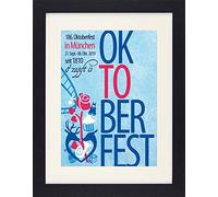1art1 Cerveza Póster Oktoberfest 2019, Fiesta De Octubre Cuadro Enmarcado con Fine Passepartout | Cuadros De Pared | En Un Marco De Imagen 40x30 cm