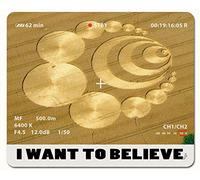 1art1 Círculos En La Cosecha I Want To Believe, Quiero Creer Alfombrilla para Ratón 23x19 cm