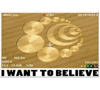 1art1 Círculos En La Cosecha Póster I Want To Believe, Quiero Creer Cartel 91x61 cm