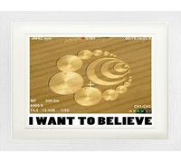 1art1 Círculos En La Cosecha Póster I Want To Believe, Quiero Creer Cuadro Enmarcado con Fine Passepartout | Cuadros De Pared | En Un Marco De Imagen 40x30 cm