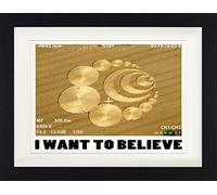 1art1 Círculos En La Cosecha Póster I Want To Believe, Quiero Creer Cuadro Enmarcado con Fine Passepartout | Cuadros De Pared | En Un Marco De Imagen 40x30 cm