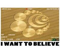 1art1 Círculos En La Cosecha Póster XXL I Want To Believe, Quiero Creer Cartel 120x80 cm