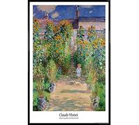 1art1 Claude Monet Cartel con Marco (Plástico) - El Jardín De Monet En Vetheuil, 1881 (91 x 61cm)