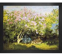 1art1 Claude Monet Póster Impresión Artística con Marco (Madera DM) - Lilas en el Sol, 1873 (50 x 40cm)