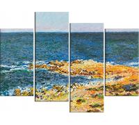 1art1 Claude Monet Póster Impresión En Lienzo El Gran Azul En Antibes, 1888 Cuadro En Bastidor De Camilla De Madera | Mural XXL | Imagen 120x80 cm