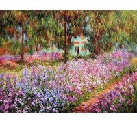 1art1 Claude Monet Póster Impresión En Lienzo El Jardín del Artista En Giverny, 1900 Cuadro En Bastidor De Camilla De Madera | Mural XXL | Imagen 80x60 cm