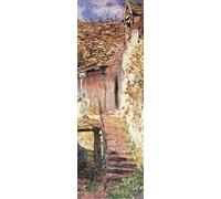 1art1 Claude Monet Póster Impresión En Lienzo Las Escaleras, 1878 Cuadro En Bastidor De Camilla De Madera | Mural XXL | Imagen 150x50 cm