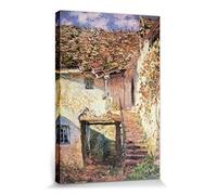 1art1 Claude Monet Póster Impresión En Lienzo Las Escaleras, 1878 Cuadro En Bastidor De Camilla De Madera | Mural XXL | Imagen 30x20 cm