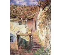1art1 Claude Monet Póster Impresión En Lienzo Las Escaleras, 1878 Cuadro En Bastidor De Camilla De Madera | Mural XXL | Imagen 80x60 cm