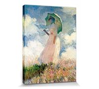 1art1 Claude Monet Póster Impresión En Lienzo Mujer con Sombrilla, 1886 Cuadro En Bastidor De Camilla De Madera | Mural XXL | Imagen 40x30 cm