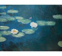 1art1 Claude Monet Póster Impresión En Lienzo Nenúfares, Nymphéas, 1898 Cuadro En Bastidor De Camilla De Madera | Mural XXL | Imagen 80x60 cm