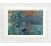 1art1 Claude Monet Póster Impresión, Sol Naciente, 1872 Cuadro Enmarcado con Fine Passepartout | Cuadros De Pared | En Un Marco De Imagen 40x30 cm