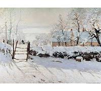 1art1 Claude Monet Póster La Urraca, 1868-69 Póster Impresión Artística 80x60 cm