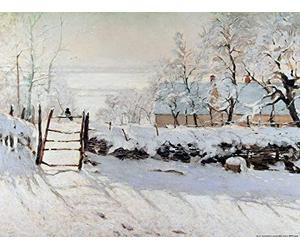 1art1 Claude Monet Póster La Urraca, 1868-69 Póster Impresión Artística 80x60 cm