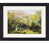 1art1 Claude Monet Póster Lilas en el Sol, 1873 Cuadro Enmarcado con Fine Passepartout | Cuadros De Pared | En Un Marco De Imagen 40x30 cm