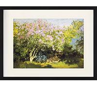 1art1 Claude Monet Póster Lilas en el Sol, 1873 Cuadro Enmarcado con Fine Passepartout | Cuadros De Pared | En Un Marco De Imagen 80x60 cm