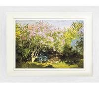 1art1 Claude Monet Póster Lilas en el Sol, 1873 Cuadro Enmarcado con Fine Passepartout | Cuadros De Pared | En Un Marco De Imagen 40x30 cm