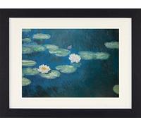 1art1 Claude Monet Póster Nenúfares, Nymphéas, 1898 Cuadro Enmarcado con Fine Passepartout | Cuadros De Pared | En Un Marco De Imagen 40x30 cm