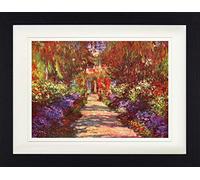 1art1 Claude Monet Póster Una Calle En El Jardín En Giverny, 1902 Cuadro Enmarcado con Fine Passepartout | Cuadros De Pared | En Un Marco De Imagen 40x30 cm