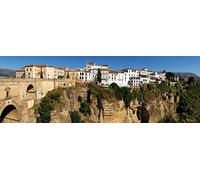 1art1 Construcciones Históricas Póster Houses On The Canyon, Ronda In Spain Póster Impresión Artística 158x53 cm