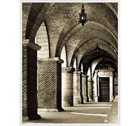 1art1 Construcciones Históricas Póster Impresión Artística con Marco (Plástico) - Pórtico A La Iglesia De Santa María Maggiore En Italia (50 x 40cm)