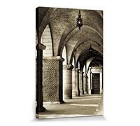 1art1 Construcciones Históricas Póster Impresión En Lienzo Pórtico A La Iglesia De Santa María Maggiore En Italia Cuadro En Bastidor De Camilla De Madera | Mural XXL | Imagen 30x20 cm