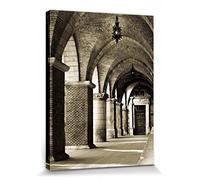 1art1 Construcciones Históricas Póster Impresión En Lienzo Pórtico A La Iglesia De Santa María Maggiore En Italia Cuadro En Bastidor De Camilla De Madera | Mural XXL | Imagen 40x30 cm