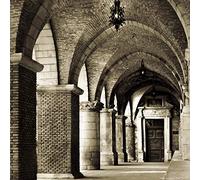1art1 Construcciones Históricas Póster Pórtico A La Iglesia De Santa María Maggiore En Italia Póster Impresión Artística 40x40 cm