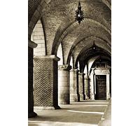 1art1 Construcciones Históricas Póster Pórtico A La Iglesia De Santa María Maggiore En Italia Póster Impresión Artística 120x80 cm