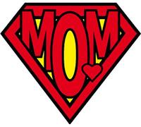 1art1 Día De La Madre Super Mom Logo Vinilo Decorativo Pegatina Autoadhesivo 9x9 cm