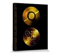 1art1 Discos Póster Impresión En Lienzo Sonidos De La Tierra, Discos De Oro De Las Voyager Cuadro En Bastidor De Camilla De Madera | Mural XXL | Imagen 50x40 cm