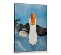 1art1 Edvard Munch Póster Impresión En Lienzo Chica Joven En Un Embarcadero, 1901 Cuadro En Bastidor De Camilla De Madera | Mural XXL | Imagen 40x30 cm