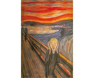 1art1 Edvard Munch Póster Impresión En Lienzo El Grito, 1893 Cuadro En Bastidor De Camilla De Madera | Mural XXL | Imagen 120x80 cm