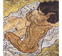 1art1 Egon Schiele Póster El Abrazo, Amantes II, 1917 Póster Impresión Artística 40x40 cm