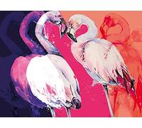 1art1 Flamencos Flamingo Love, 2 Partes Póster Fotomural 240x180 cm