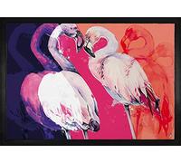 1art1 Flamencos Flamingo Love Felpudo Alfombra 70x50 cm