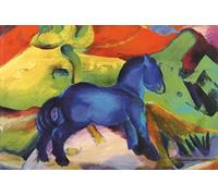 1art1 Franz Marc Póster Impresión En Lienzo Pequeño Caballo Azul, 1912 Cuadro En Bastidor De Camilla De Madera | Mural XXL | Imagen 120x80 cm