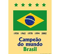 1art1 Fútbol Póster Brasil Campeón del Mundo, Brasil Campeão Do Mundo Póster Impresión Artística 50x40 cm