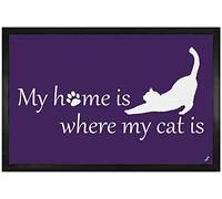 1art1 Gatos My Home Is Where My Cat Is Felpudo Alfombra 60x40 cm