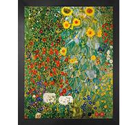 1art1 Gustav Klimt Póster Impresión Artística con Marco (Madera DM) - Jardín De La Casa De Campo con Los Girasoles, 1905-1906 (50 x 40cm)