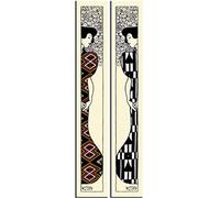 1art1 Gustav Klimt Póster Impresión En Lienzo Dos Siluetas, 1912, 2 Partes Cuadro En Bastidor De Camilla De Madera | Mural XXL | Imagen 120x40 cm